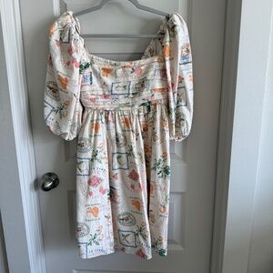 Abercrombie puff sleeve mini dress